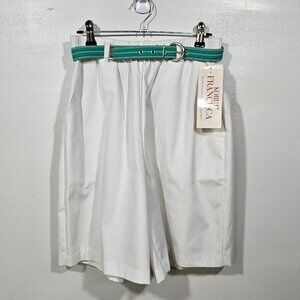 Koret Francisca Vintage - NWT - Shorts Size 8 White With Turquoise Belt (142-26)